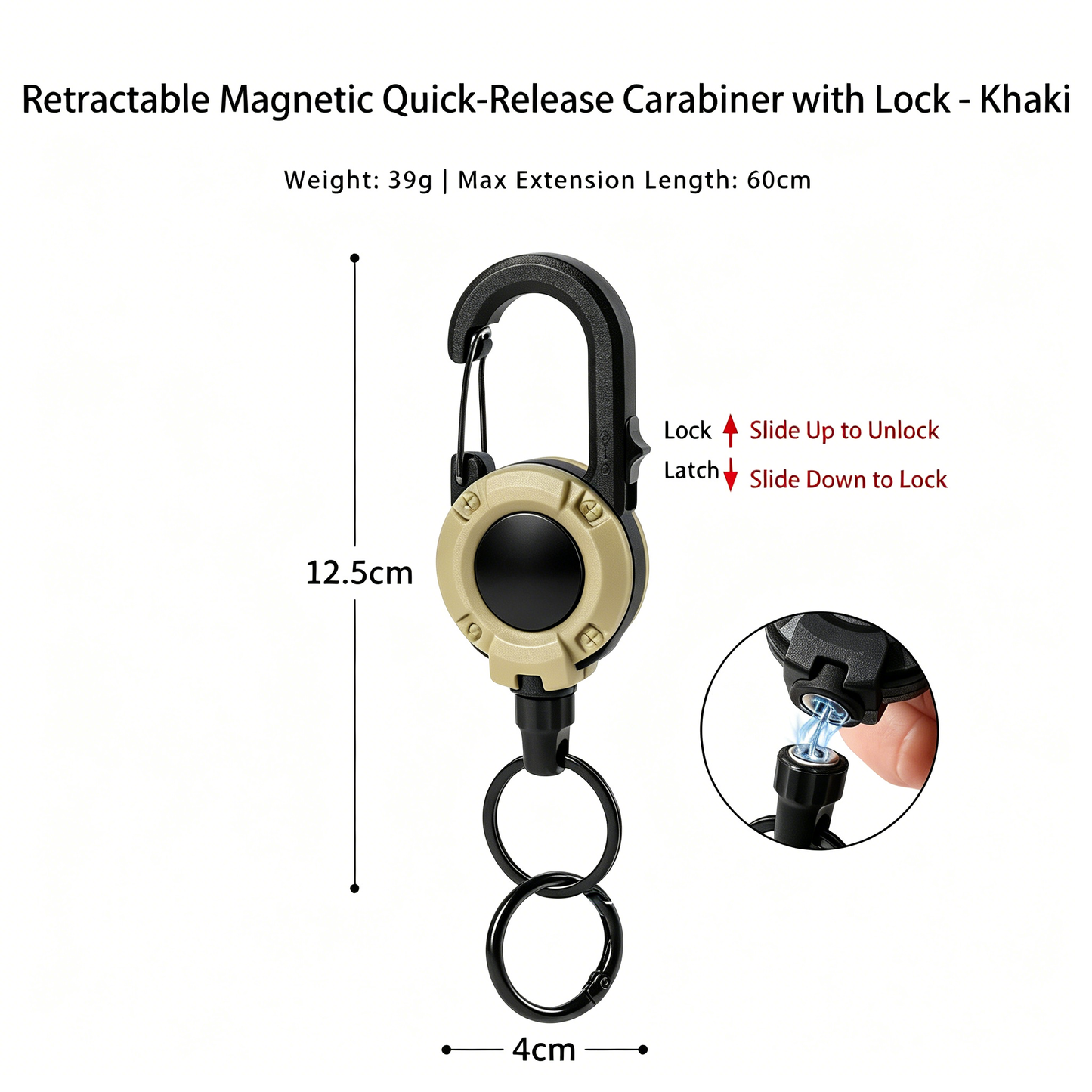 Retractable Carabiner Keychain