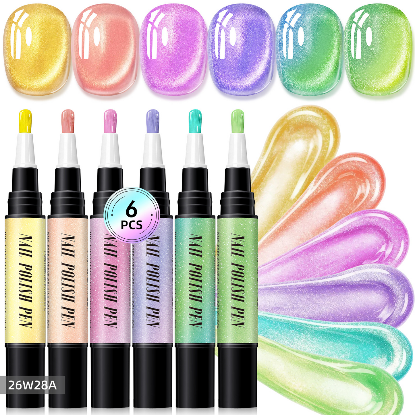 6PCS One-Step Gel Nail Art Pen Set – Salon Beauty At Home