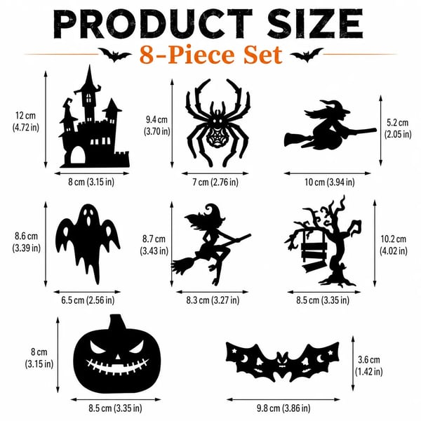 Halloween LED Silhouette Wall Light Sticker, Battery Powered Peel And Stick Decorative Light