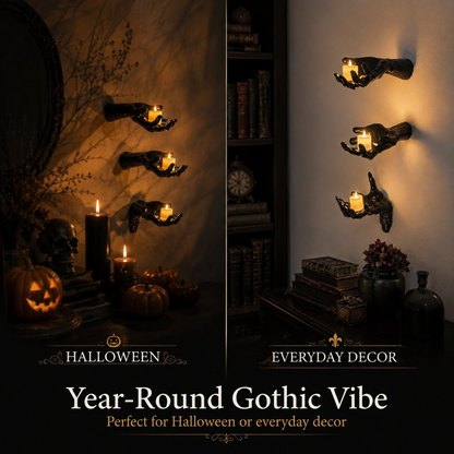 Wall Mounted Creepy Reaching Hands - Life-Sized Gothic Candle Holders
