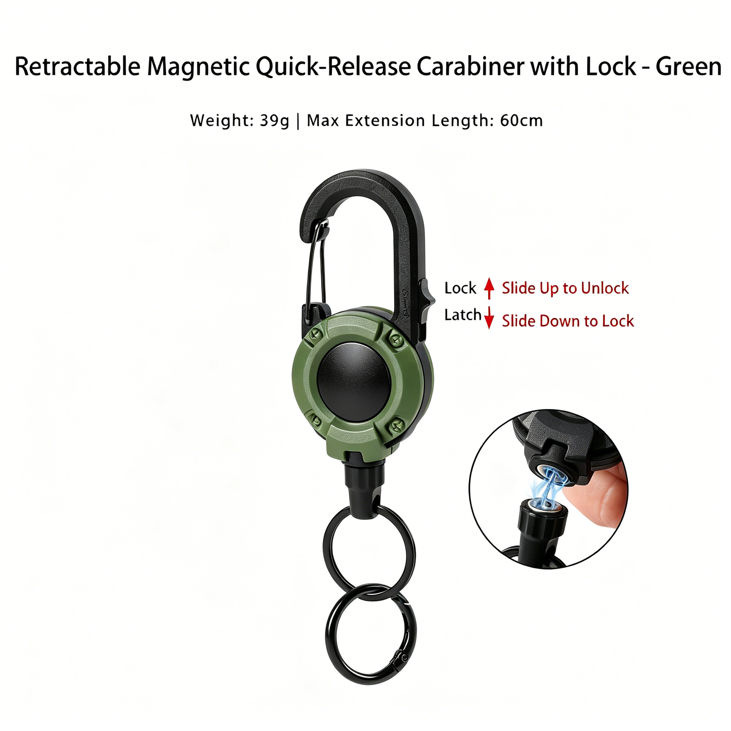 Retractable Carabiner Keychain