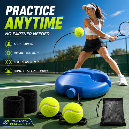 Solo Tennis Trainer Rebound Set – Practice Anytime, No Partner Needed