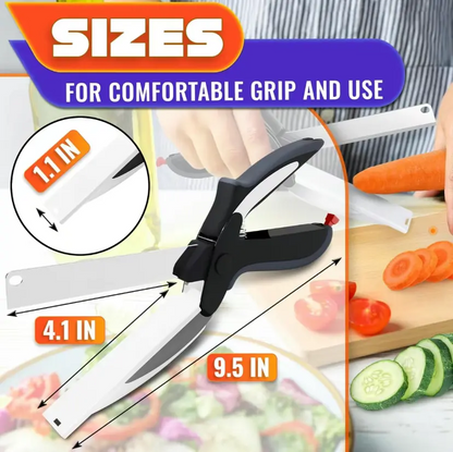 ✂️2-in-1 Kitchen Scissors  – Stainless Steel Food Cutter For Meat, Vegetables, Fruit & Cheese