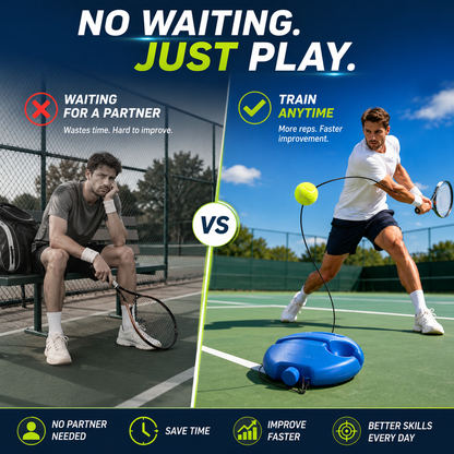 Solo Tennis Trainer Rebound Set – Practice Anytime, No Partner Needed