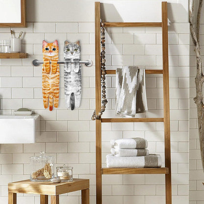 Funny Cat Hand Towels ForBathroom Kitchen Decor Towel