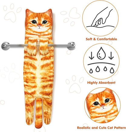 Funny Cat Hand Towels ForBathroom Kitchen Decor Towel