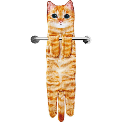Funny Cat Hand Towels ForBathroom Kitchen Decor Towel
