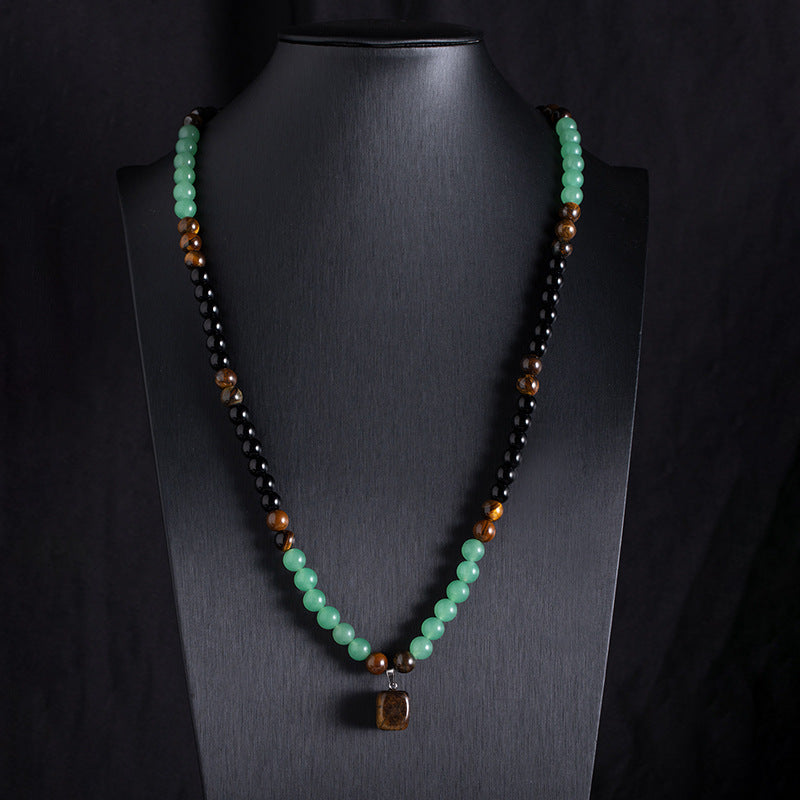✨Money Attraction Necklace With GreenAventurine & Tiger Eye Pendant Healing Crystal Stone