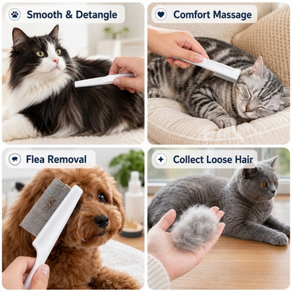 2 Pack Pet Grooming Comb Set For Small Dogs And Cats Flea And Lice Remova