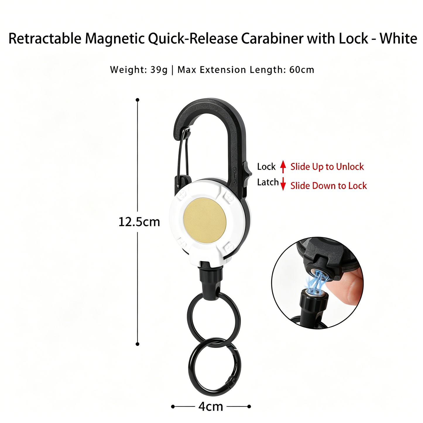 Retractable Carabiner Keychain