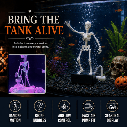 Air-Powered Dancing Skeleton Aquarium Ornament