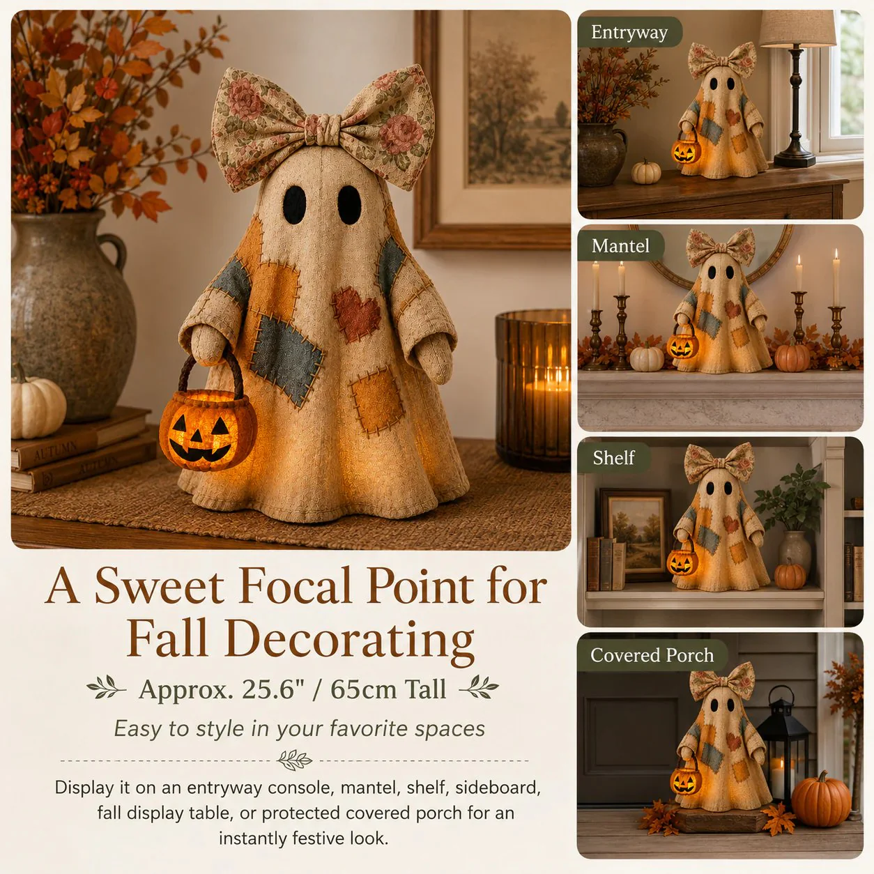 【Halloween Gifts】Resin Vintage Patchwork Glowing Ghost Decor