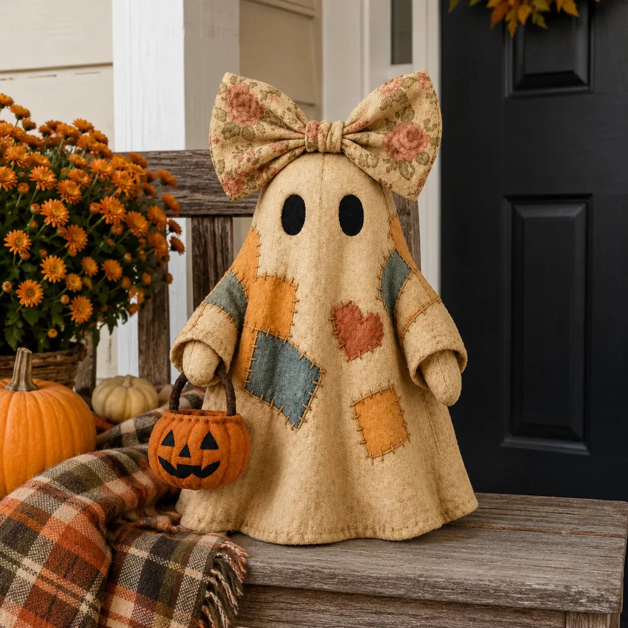 【Halloween Gifts】Resin Vintage Patchwork Glowing Ghost Decor