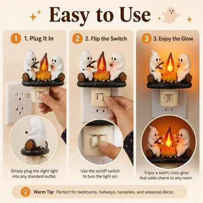 Plug In The Cutest Halloween Glow — Adorable Ghost Outlet Night Light