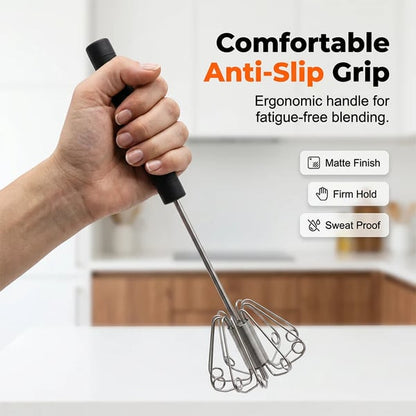 Stainless Steel Semi-Automatic Hand Egg Beater