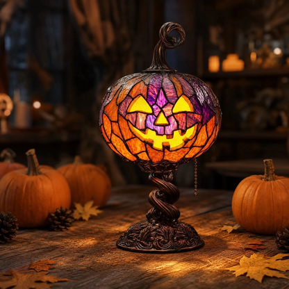 🎃Halloween Stained Glass Style Pumpkin Table Lamp