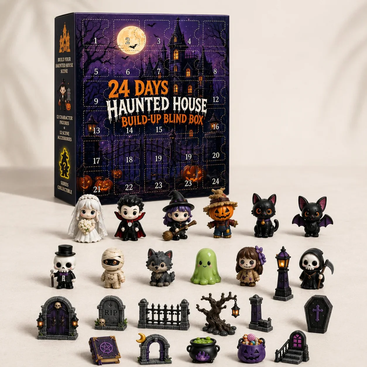 😶‍🌫️Build Your Own Spooky Haunted House | Halloween Countdown Advent Calendar Ornament Set
