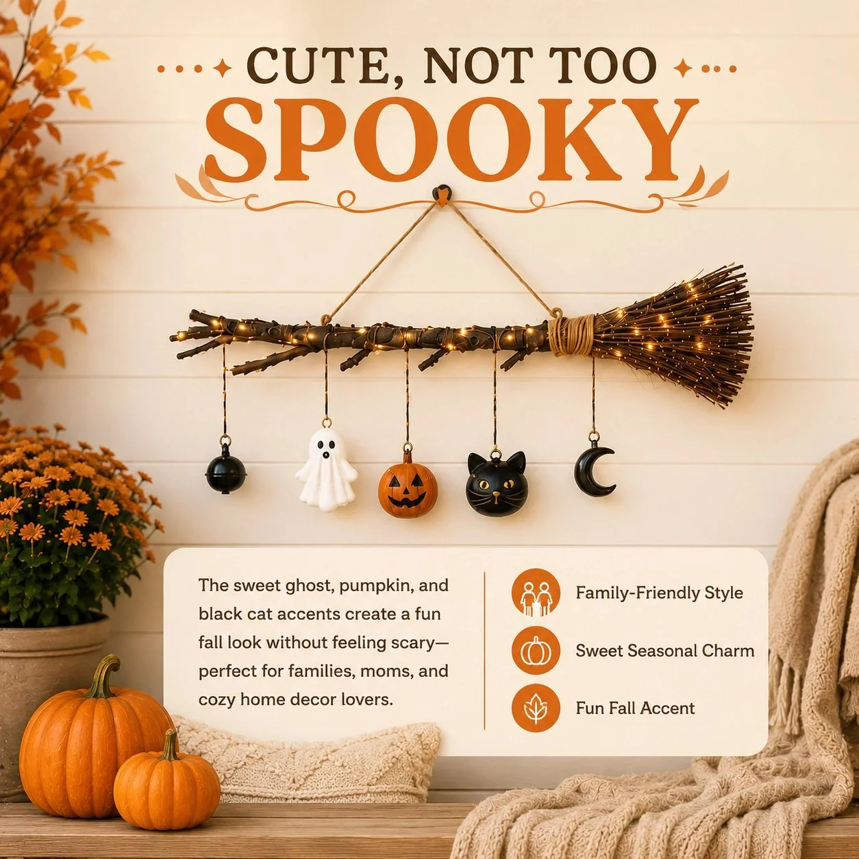 🎃Lighted Fall Broom Wall Hanging