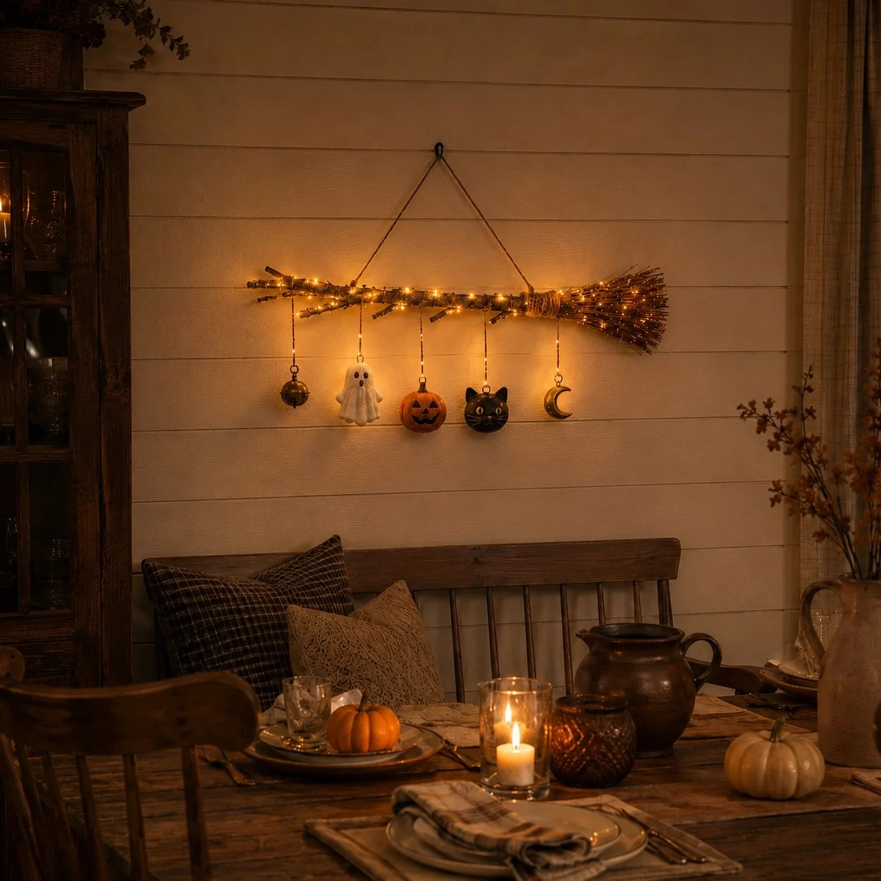 🎃Lighted Fall Broom Wall Hanging