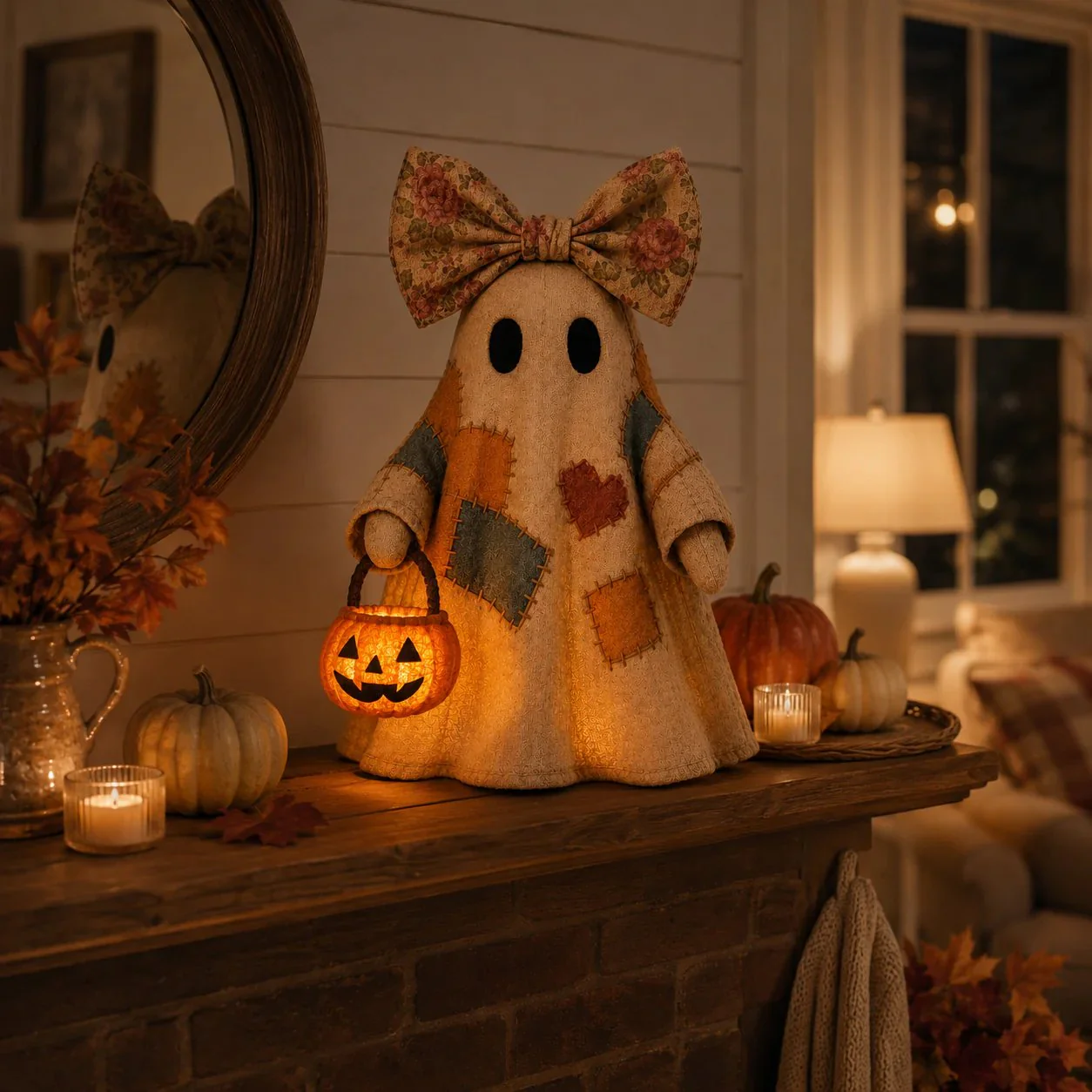 【Halloween Gifts】Resin Vintage Patchwork Glowing Ghost Decor