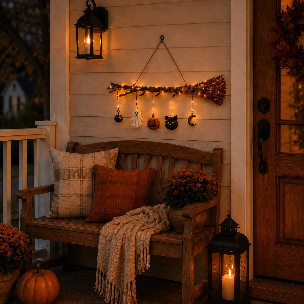 🎃Lighted Fall Broom Wall Hanging