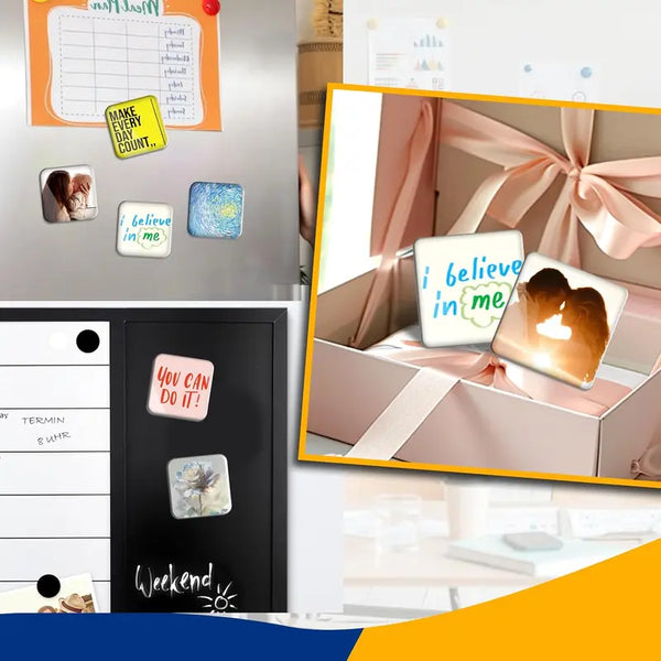 10-Pcs Magnetic Clear Acrylic Photo Frames DIY Fridge Magnets