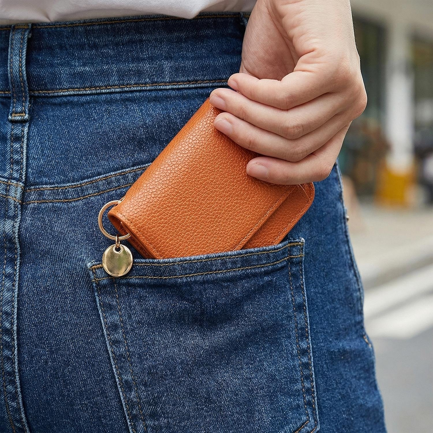 Women Leather Keychain Wallet