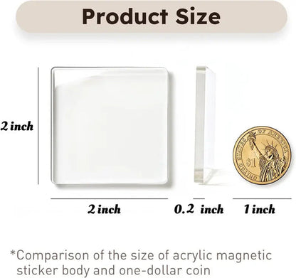 10-Pcs Magnetic Clear Acrylic Photo Frames DIY Fridge Magnets
