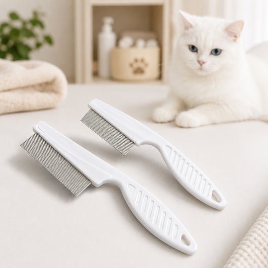 2 Pack Pet Grooming Comb Set For Small Dogs And Cats Flea And Lice Remova