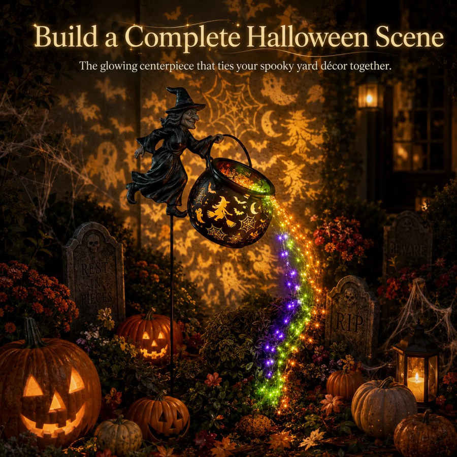 🧙‍♀Halloween Witch Cauldron Garden Light🎃✨
