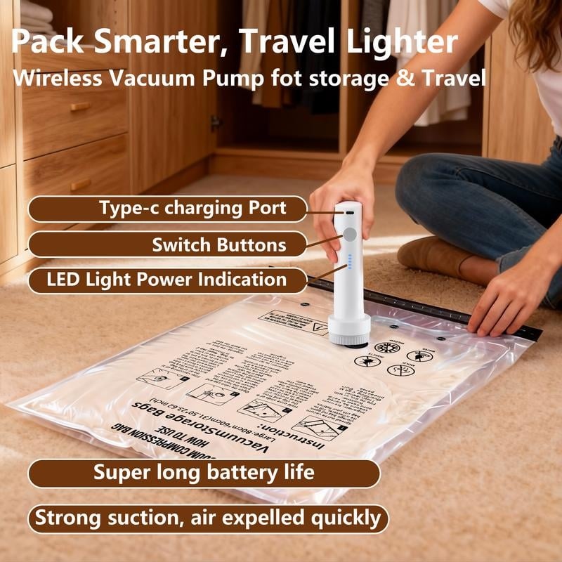 15-Pack Vacuum Storage Bags With Electric Pump
