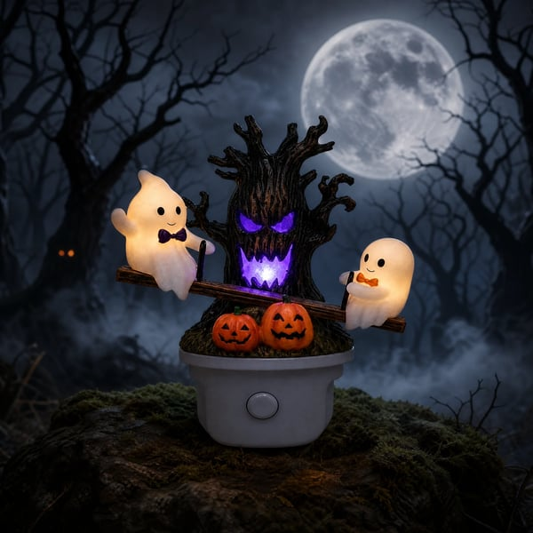Animated Seesaw Ghost Plug In LED Night Light