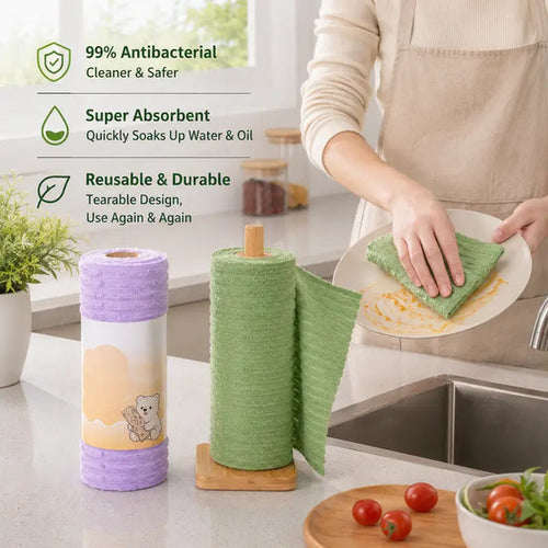 Premium Reusable & Antibacterial Cleaning Cloth Roll