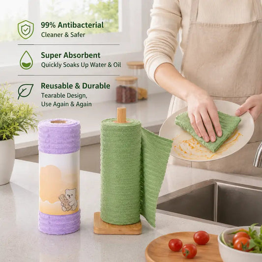 Premium Reusable & Antibacterial Cleaning Cloth Roll