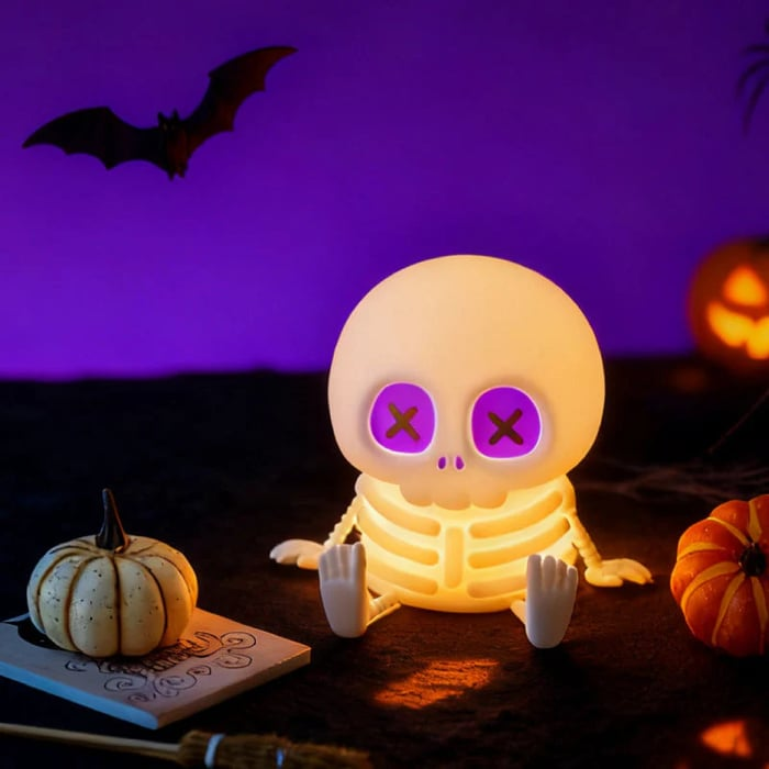Halloween Skull Silicone Night Light With Touch Control