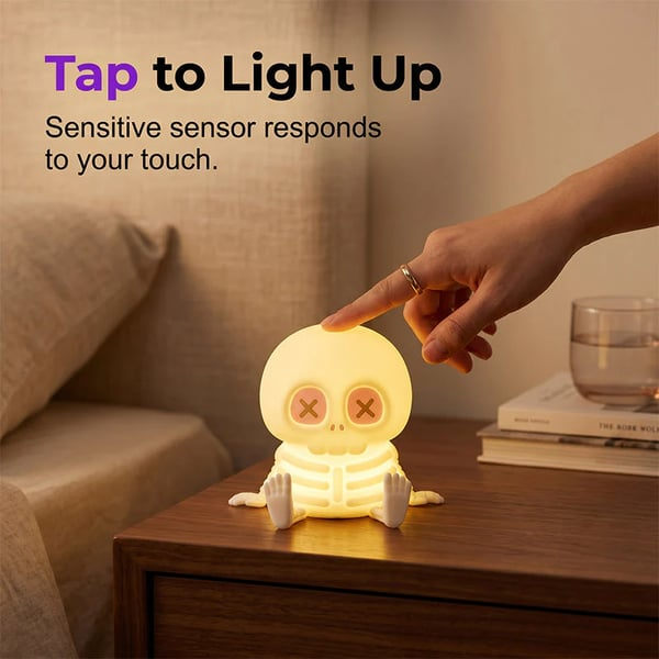 Halloween Skull Silicone Night Light With Touch Control