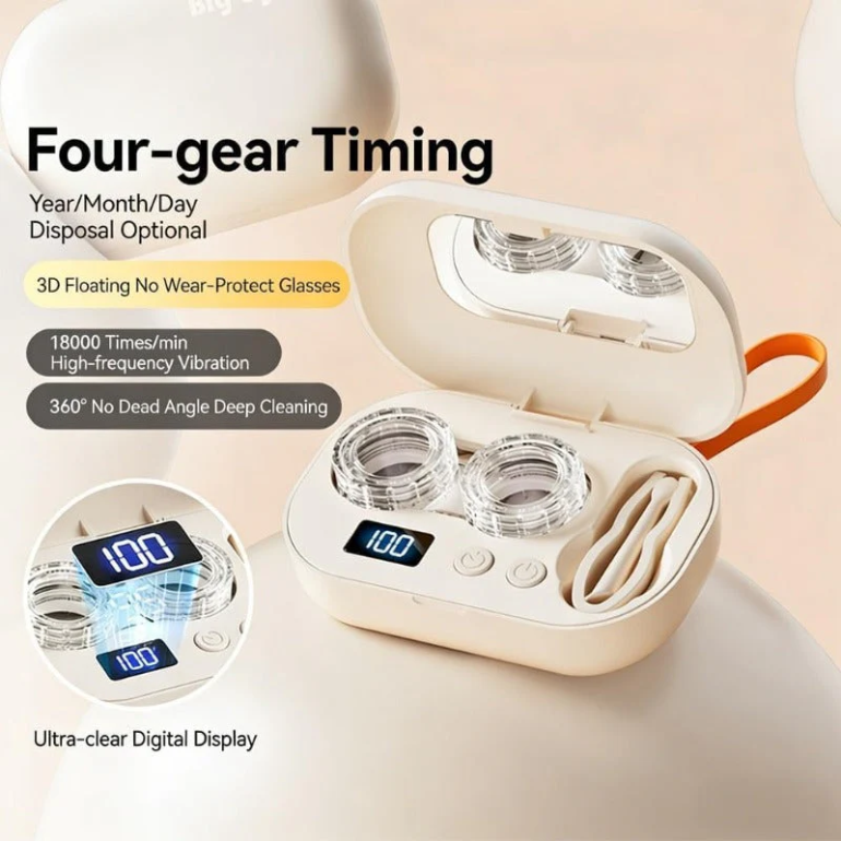 The Rechargeable Ultrasonic Cleaner-Clear Lenses In Minutes!