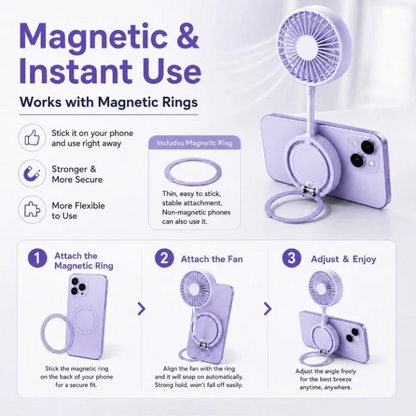 Hands-Free Magnetic Phone Fan