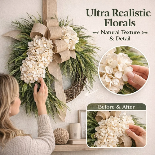 Handcrafted Hydrangea Wreath – The Perfect All-Season Front Door Decor