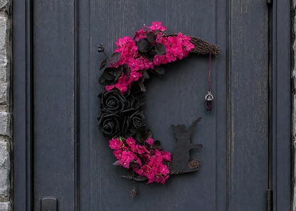 Handmade Halloween Cat Wreath