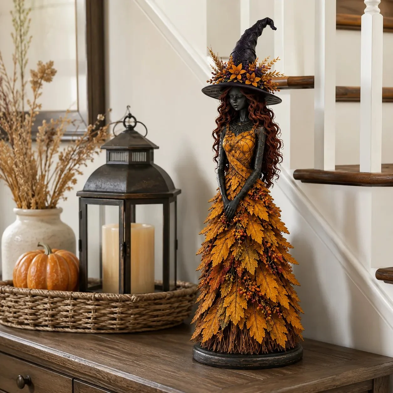 Enchanted Autumn Witch Figurine