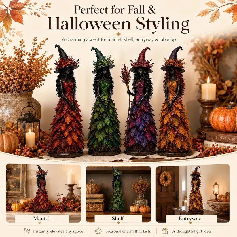 Enchanted Autumn Witch Figurine