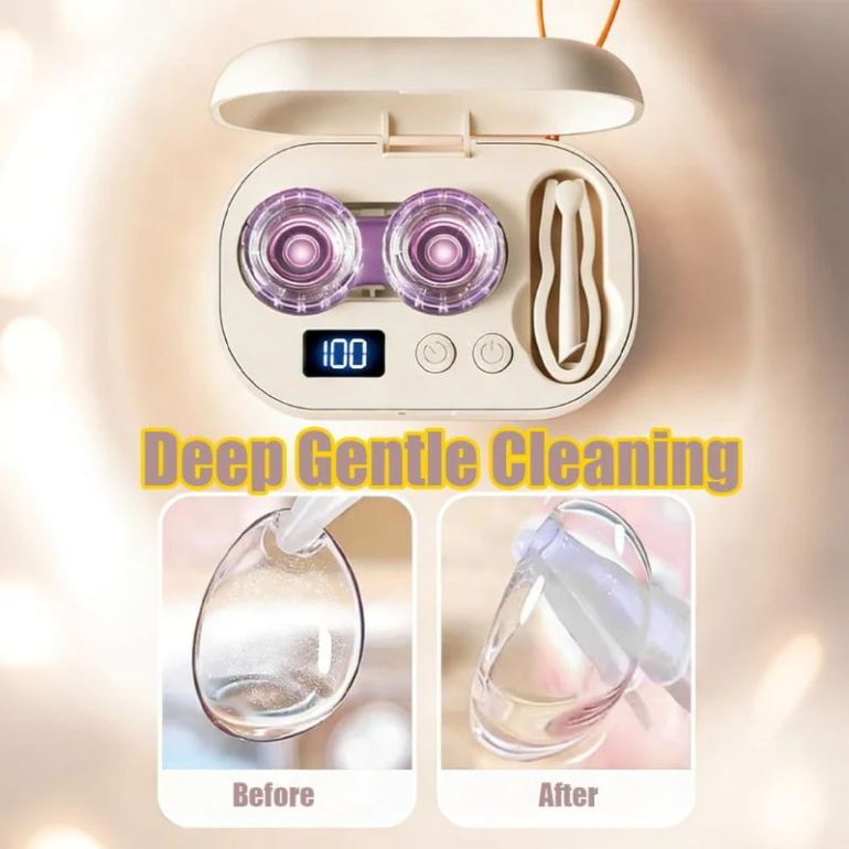 The Rechargeable Ultrasonic Cleaner-Clear Lenses In Minutes!