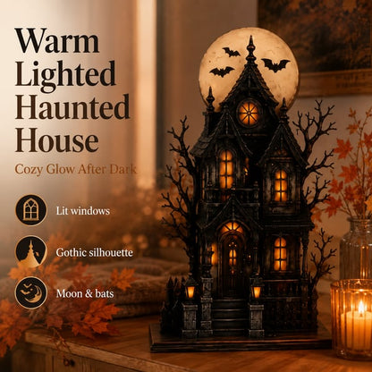 Lighted Halloween Haunted House & Character Figurine Collection