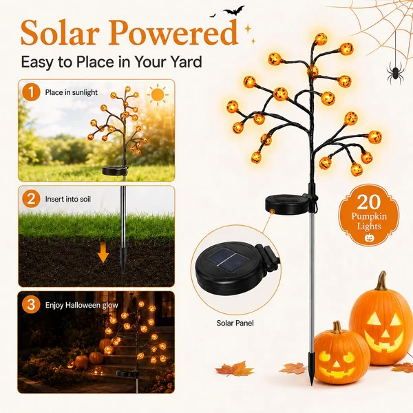 Solar Pumpkin Stake Lights