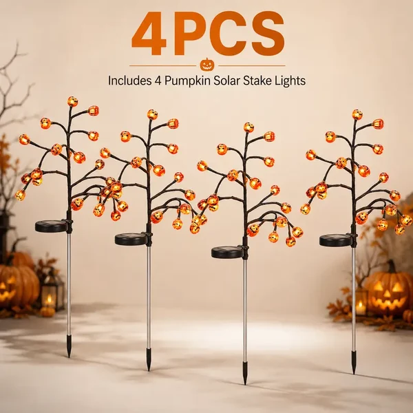 Solar Pumpkin Stake Lights
