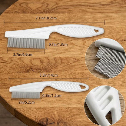 2 Pack Pet Grooming Comb Set For Small Dogs And Cats Flea And Lice Remova