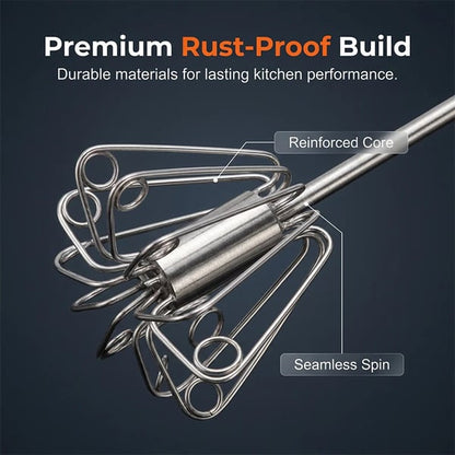 Stainless Steel Semi-Automatic Hand Egg Beater