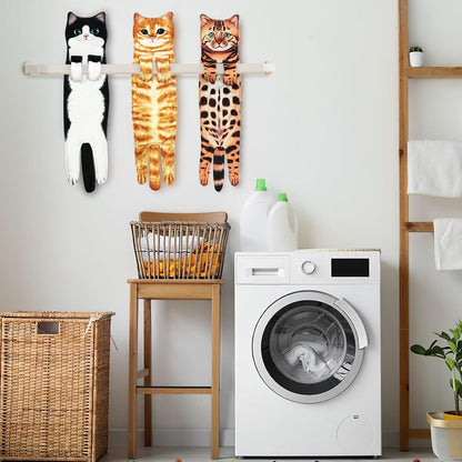 Funny Cat Hand Towels ForBathroom Kitchen Decor Towel