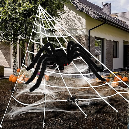 Halloween Decoration 5m Spider Web, Big Spider